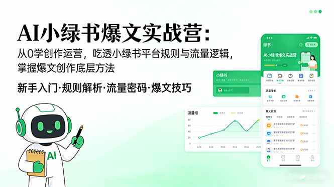 AI 小绿书爆文实战营:从0学创作运营,吃透小绿书平台规则与流量逻辑,掌握爆文创作底层方法-智云网