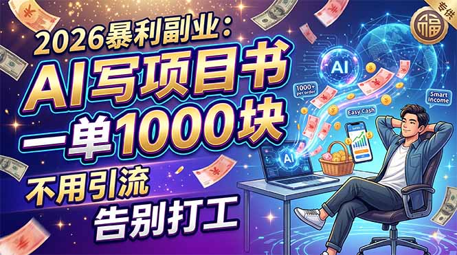 2026暴利副业:AI 写项目书,一单 1000 块,不用引流,告别打工-智云网