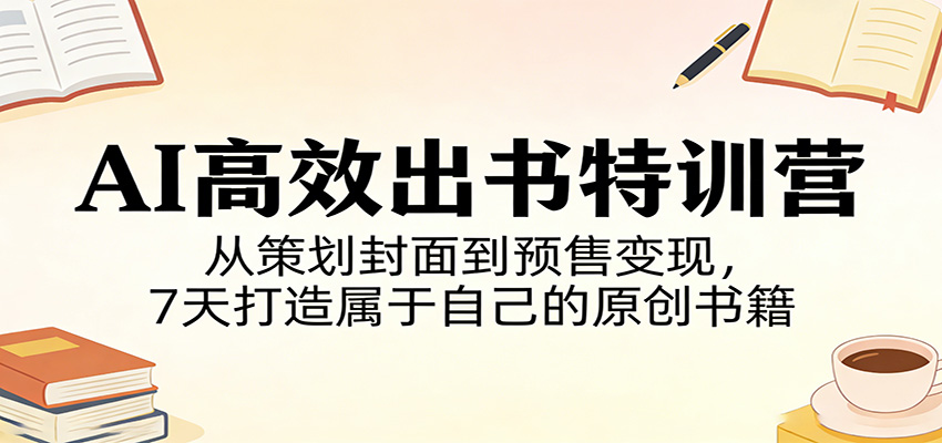 AI高效出书特训营:从策划封面到预售变现,7天打造属于自己的原创书籍-智云网