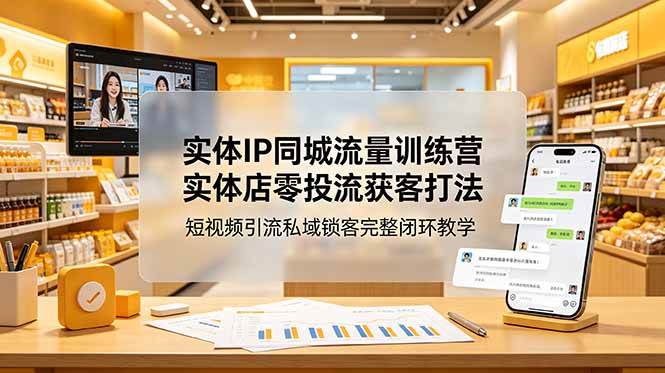 （18999期）实体IP同城流量训练营：实体店零投流获客打法，短视频引流私域锁客完整闭环教学-智云网