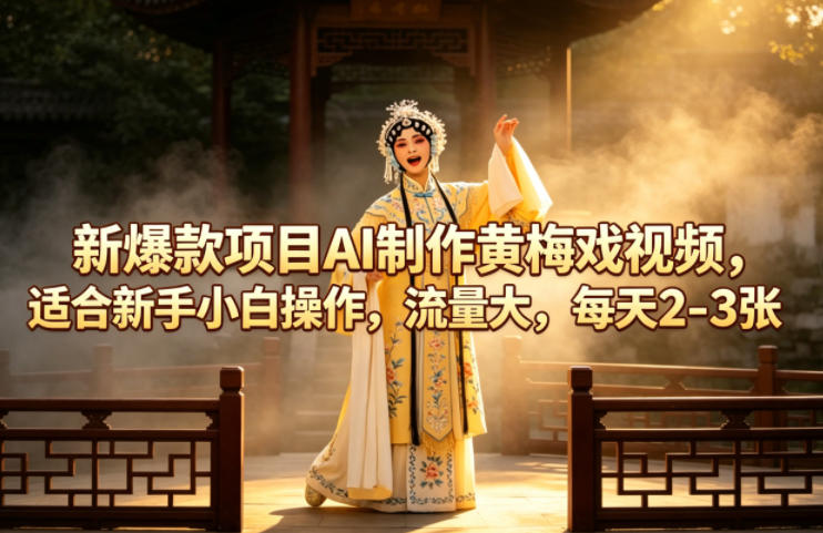 新爆款项目AI制作黄梅戏视频,适合新手小白操作,流量大,每天2-3张-智云网