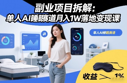 副业项目拆解:单人AI睡眠赛道月入1W落地变现课-智云网