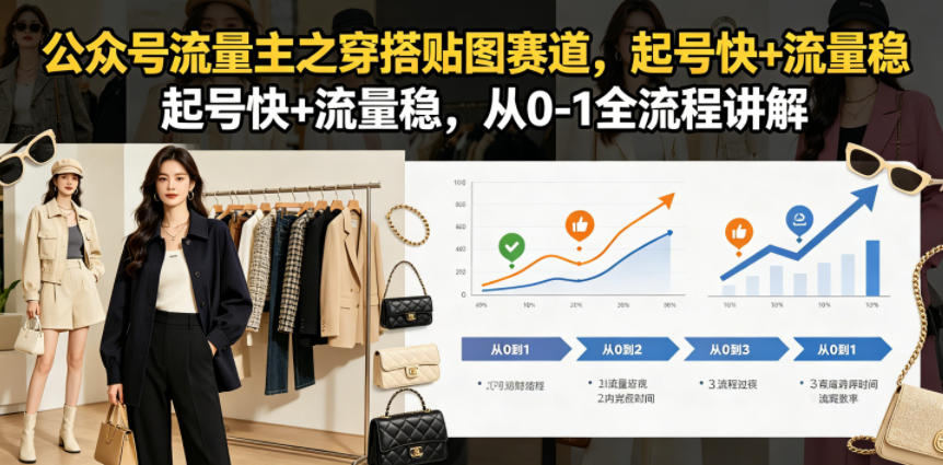公众号流量主之穿搭贴图赛道,起号快+流量稳,从0-1全流程讲解-智云网