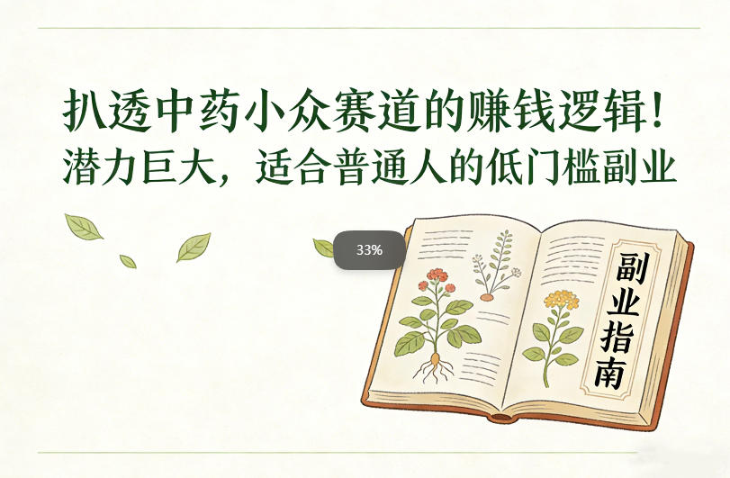 扒透中药小众赛道的賺米逻辑,潜力巨大,适合普通人的低门槛副业-智云网