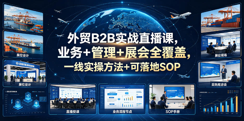 外贸B2B实战直播课，业务+管理+展会全覆盖，一线实操方法+可落地SOP-智云网