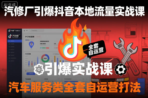 汽修厂引爆抖音本地流量实战课,汽车服务类全套自运营打法-智云网