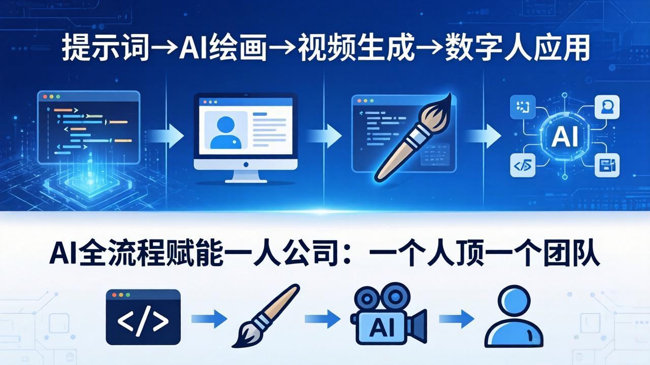AI全流程赋能一人公司:提示词、绘画、视频、数字人、编程,一个人顶一个团队-智云网