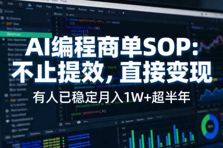 AI编程商单SOP，AI编程不能只给工作提效，还要直接变现，有人已经稳定月入1W+半年了-智云网