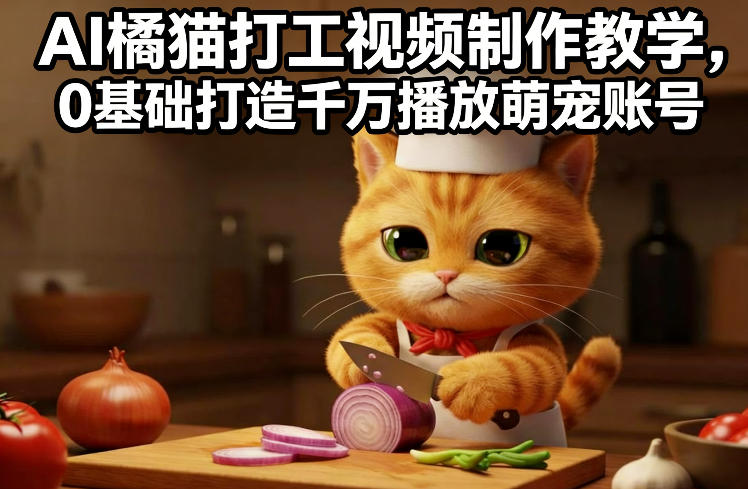 AI橘猫打工视频制作教学,流量狂飙,0基础打造千万播放萌宠账号-智云网