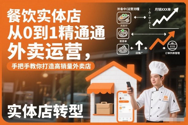 餐饮实体店从0到1精通外卖运营，手把手教你打造高销量外卖店-智云网