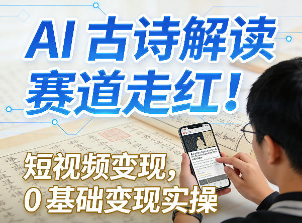 AI古诗解读赛道走红！短视频变现，0基础变现实操-智云网