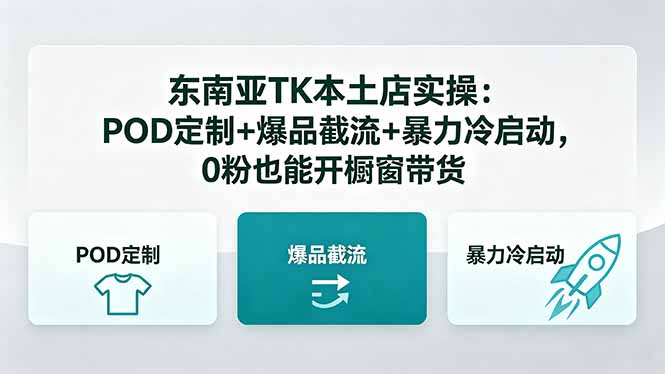 东南亚TK本土店实操-5月更新:POD定制+爆品截流+暴力冷启动,0粉也能开橱窗带货-智云网
