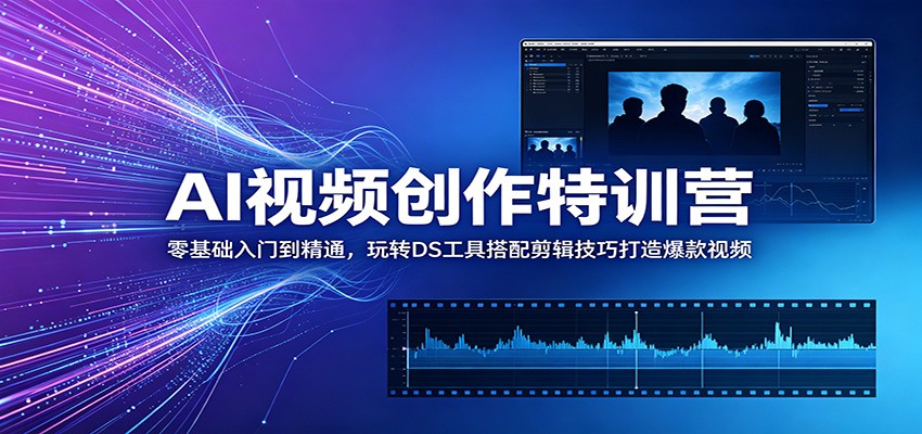 AI视频创作特训营：零基础入门到精通，玩转DS工具搭配剪辑技巧打造爆款视频-智云网