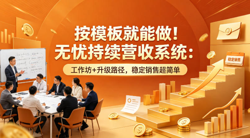 按模板就能做!无忧持续营收系统:工作坊+升级路径,稳定销售超简单【原创双语字幕】-智云网