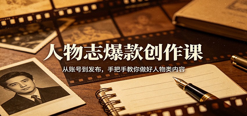 人物志爆款创作课:从账号到发布,手把手教你做好人物类内容-智云网