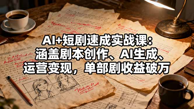 AI+短剧速成实战课：涵盖剧本创作、AI生成、运营变现，单部剧收益破万-智云网