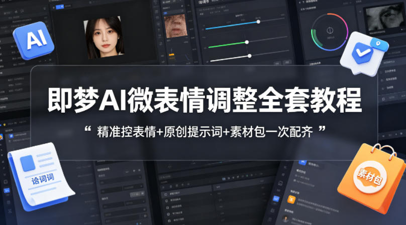 即梦AI微表情调整全套教程,精准控表情+原创提示词+素材包一次配齐-智云网