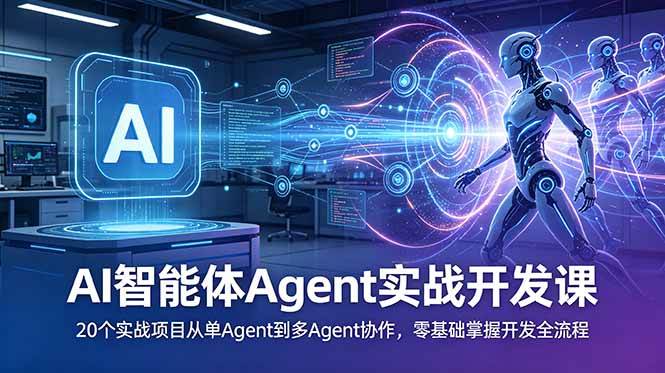 (18983期)AI智能体Agent实战开发课:20个实战项目从单Agent到多Agent协作,零基础掌握开发全流程-智云网