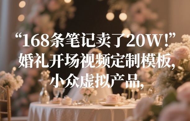 168条笔记卖了20W!婚礼开场视频定制模板,小众虚拟产品-智云网