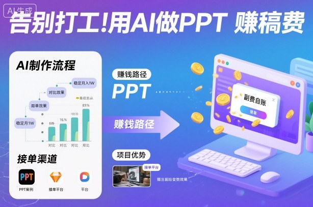 告别打工！用AI做PPT賺稿费，稳定月入1W，提供接单渠道-智云网