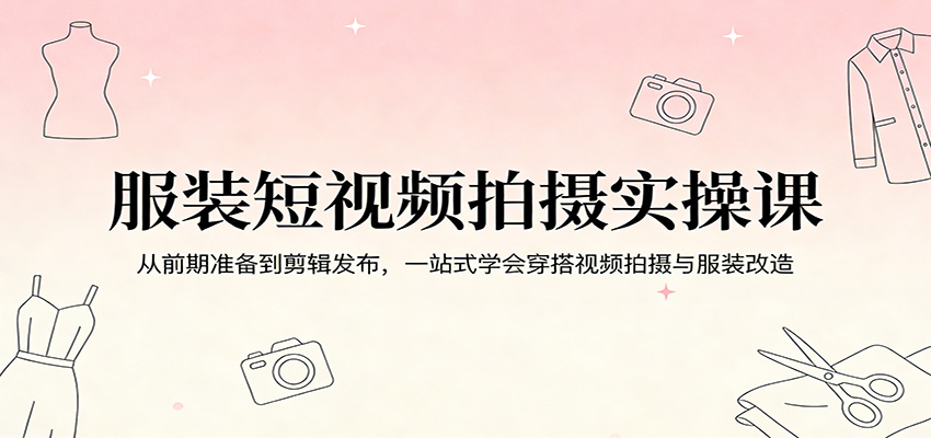 服装短视频拍摄实操课：从前期准备到剪辑发布，一站式学会穿搭视频拍摄与服装改造-智云网