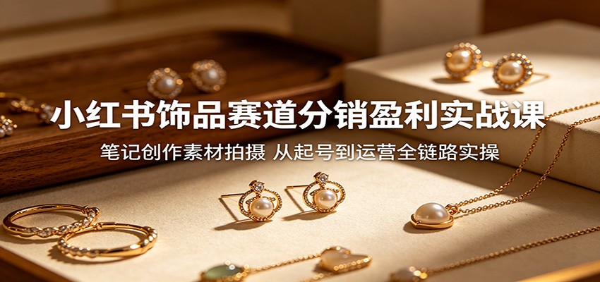 小红书饰品赛道分销盈利实战课:笔记创作素材拍摄,从起号到运营全链路实操-智云网