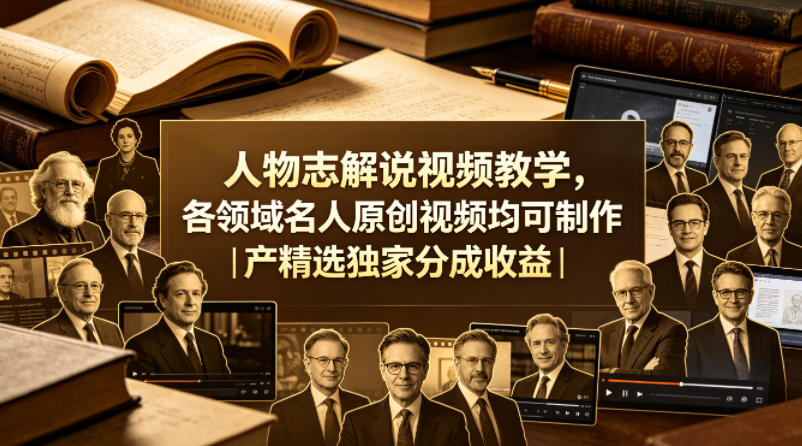 人物志解说视频教学,各领域名人原创视频均可制作丨精选独家分成收益-智云网