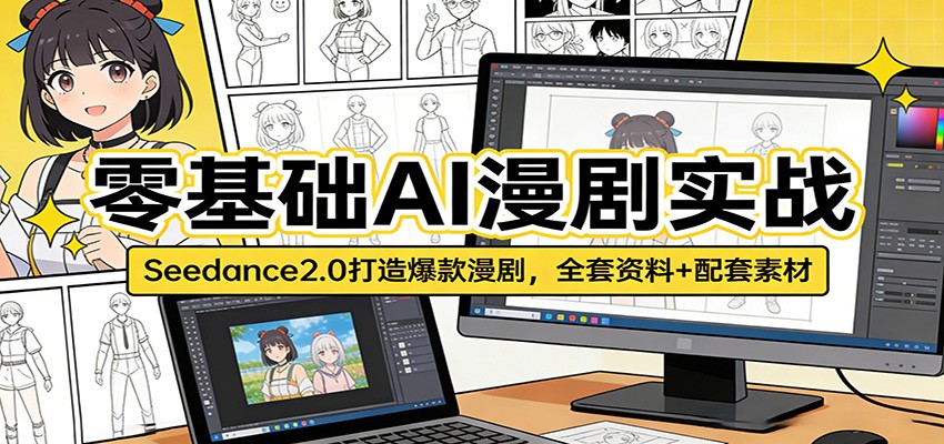 零基础AI漫剧实战：Seedance2.0打造爆款漫剧，全套资料+配套素材-智云网