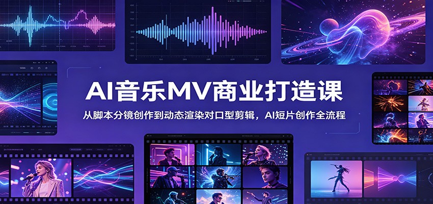 AI音乐MV商业打造课：从脚本分镜创作到动态渲染对口型剪辑，AI短片创作全流程-智云网
