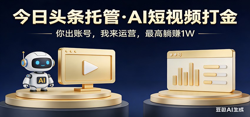 头条号AI托管,我提供作品,你提供账号,每天5分钟发布,小白躺赚3000+-智云网