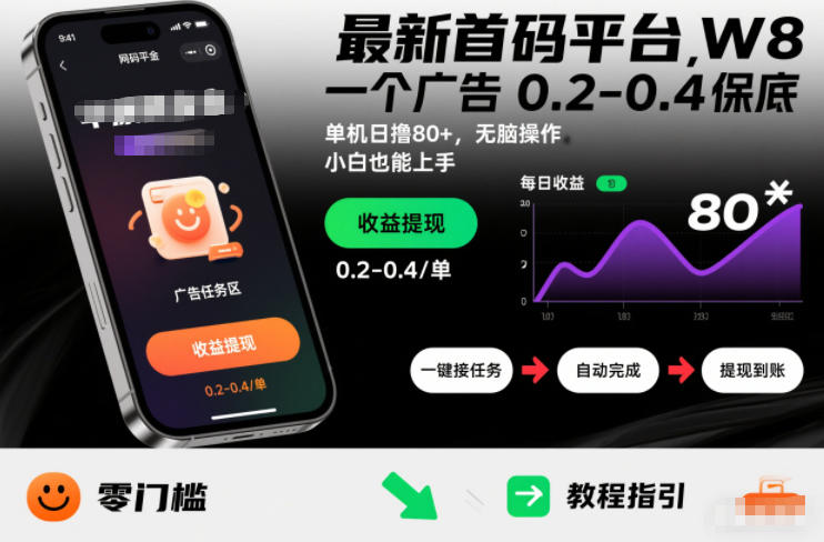 最新首码平台,一个广告 0.2-0.4 保底,单机日撸80+,可矩阵无脑操作,小白也能上手【揭秘】-智云网