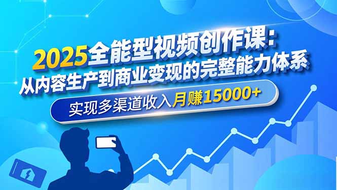 2025全能型视频创作课:从内容生产到商业变现的完整能力体系,实现多渠道收入月赚15000+-智云网