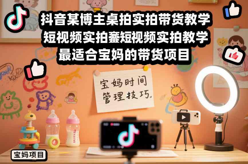 抖音某博主桌拍实拍带货教学,短视频实拍教学,最适合宝妈的带货项目-智云网