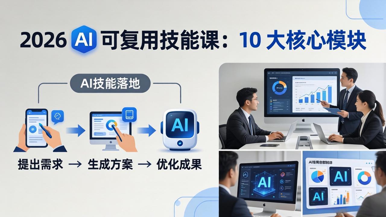 2026AI可复用技能-4月新课:10大核心模块,手把手教你把AI用进工作、产出成果-智云网