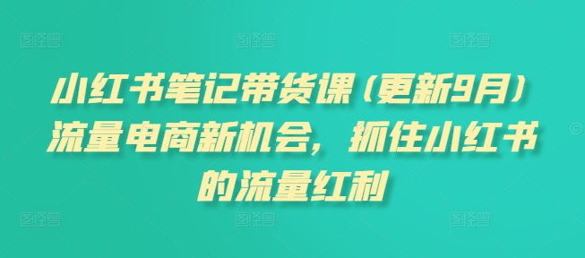 小红书笔记带货课,流量电商新机会,抓住小红书的流量红利(更新26年2月)-智云网
