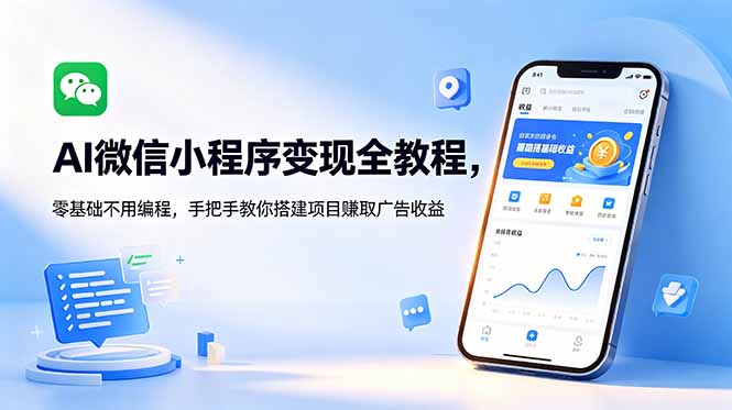 AI微信小程序变现全教程,零基础不用编程,手把手教你搭建项目赚取广告收益-智云网