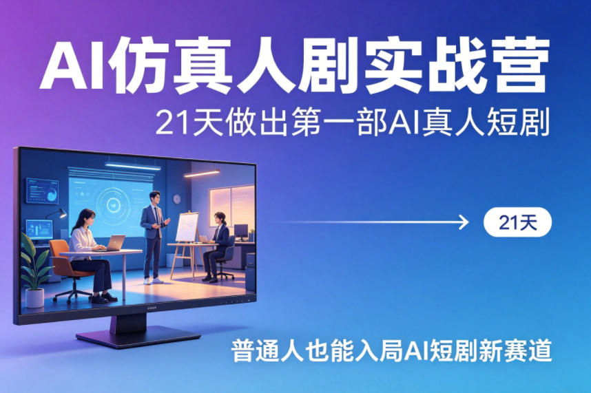 AI仿真人剧实战营,21天做出第一部AI真人短剧,普通人也能入局AI短剧新赛道(更新)-智云网