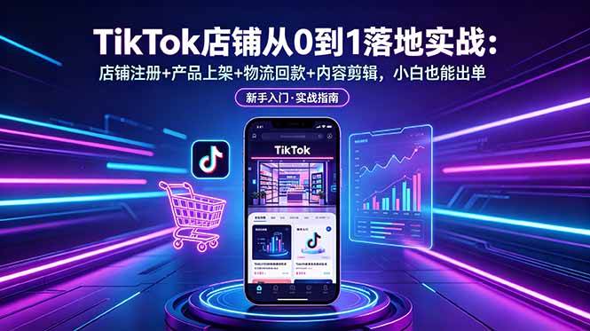 （18862期）TikTok店铺从0到1落地实战：店铺注册+产品上架+物流回款+内容剪辑，小白也能出单-智云网