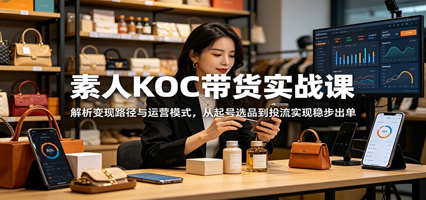 素人KOC带货实战课:解析变现路径与运营模式,从起号选品到投流实现稳步出单-智云网