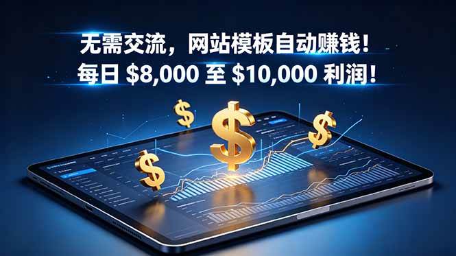（18854期）无需交流，网站模板自动赚钱！每日 $8,000 至 $10,000 利润！【原创双语字幕】-智云网