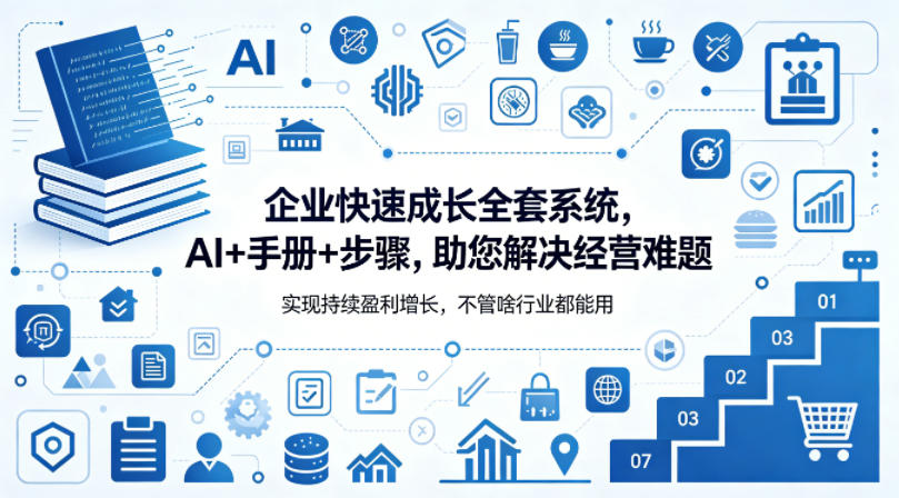 企业快速成长全套系统，AI+手册+步骤，助您解决经营难题，实现持续盈利增长，不管啥行业都能用-智云网