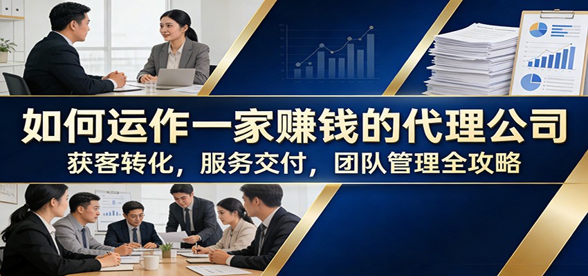 如何运作一家赚钱的代理公司：获客转化，服务交付，团队管理全攻略-智云网
