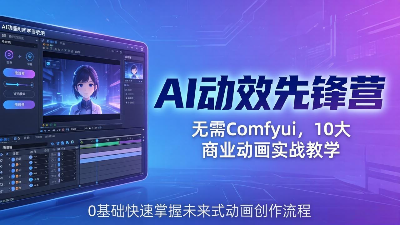 AI 动效先锋营:无需Comfyui,10大商业动画实战教学,0基础快速掌握未来式动画创作流程-智云网