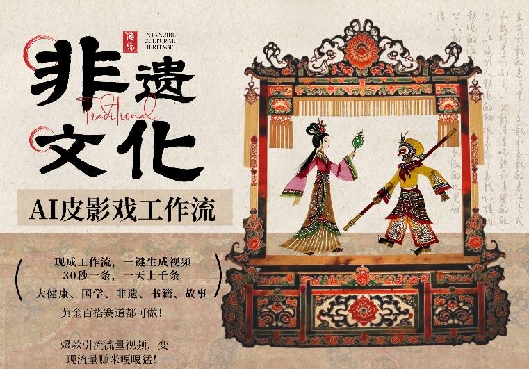 AI一键生成民俗文化非遗皮影戏视频，一刀不剪无需剪辑，30S一条，一天上百条，流量财富嘎嘎猛-智云网
