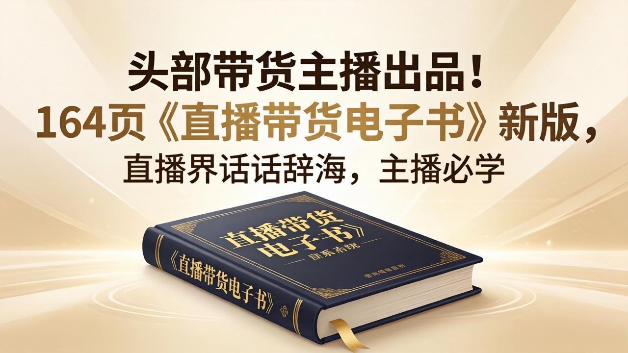头部带货主播出品!164页《直播带货电子书》新版,直播界话术辞海,主播必学-智云网