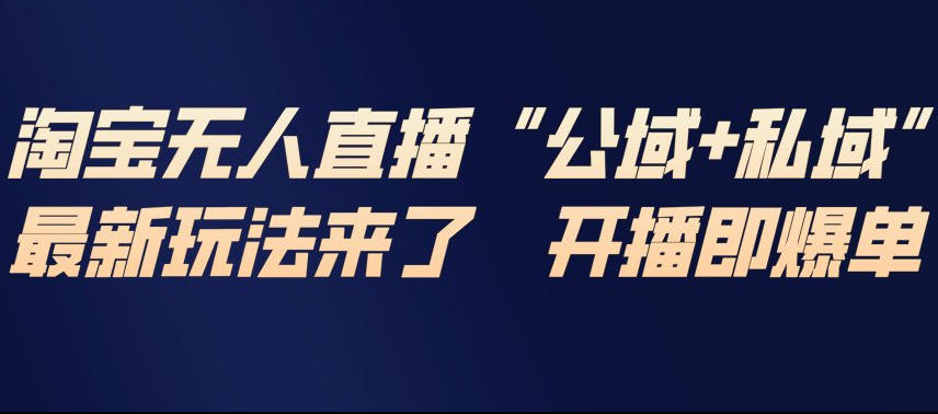 淘宝无人直播完整教程,公试+私域,最新玩法来了,开播即爆单-智云网