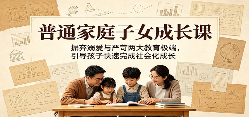 普通家庭子女成长课:摒弃溺爱与严苛两大教育极端,引导孩子快速完成社会化成长-智云网