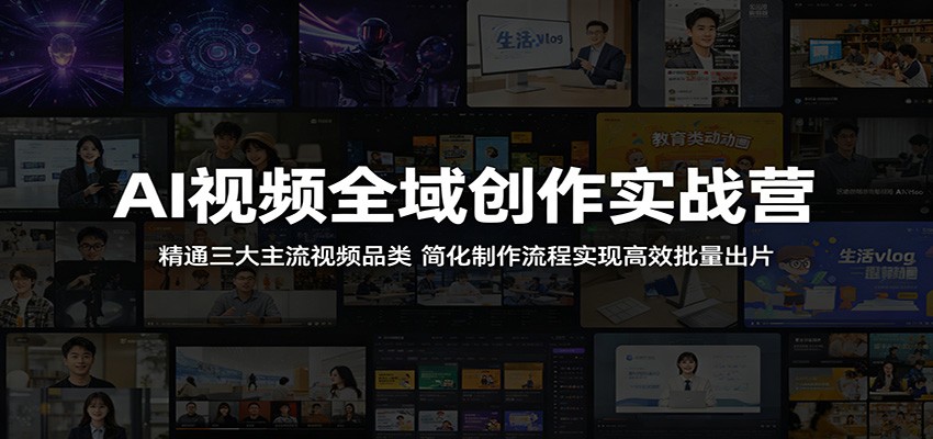 AI视频全域创作实战营:精通三大主流视频品类,简化制作流程实现高效批量出片-智云网