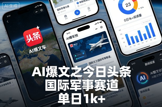 AI爆文之今日头条，国际军事赛道，单日1k+-智云网