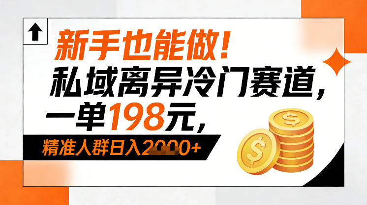 新手也能做!私域离异冷门赛道,一单198,精准人群日入1k+-智云网